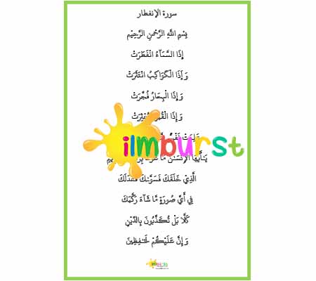 Surah al-Infitar – Outline Arabic