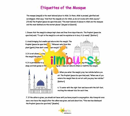 Masjid Etiquettes Infosheet Higher Level