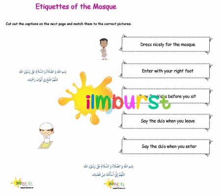 Masjid Etiquettes – Cut and Match