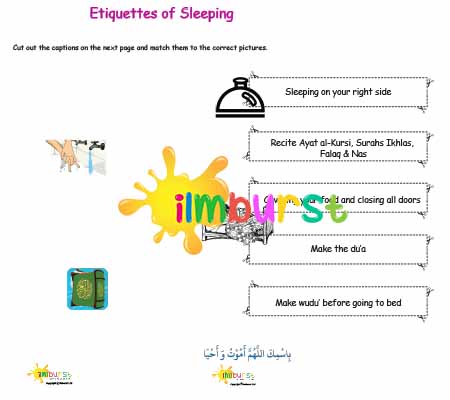 Sleeping Etiquettes – Cut and Match
