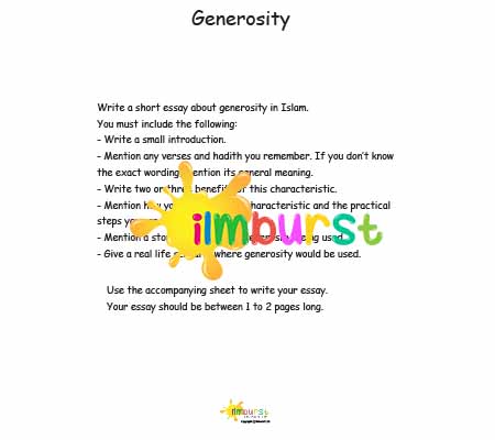 Essay Writing – Generosity