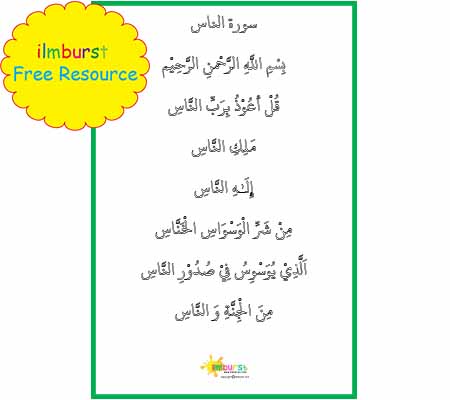 Surah al-Nas – Outline Arabic