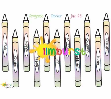 Progress Chart – Juz’ 29 (Tabarak) – Crayons