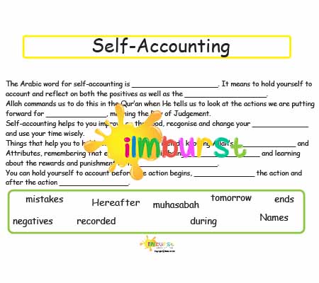Self Accounting (Muhasabah) Fill in the Blanks